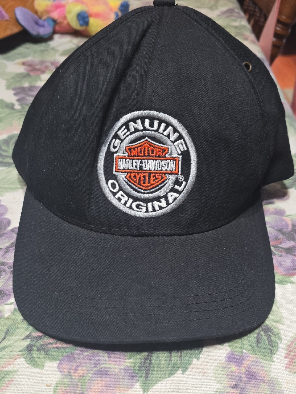 Harley-Davidson Black Cap with Orange and White Logo